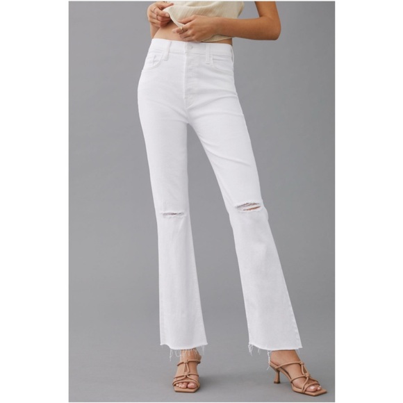 MOTHER The Tripper Ankle Fray Jeans, White, Size 30, Crisp White, Excellent - Picture 3 of 11